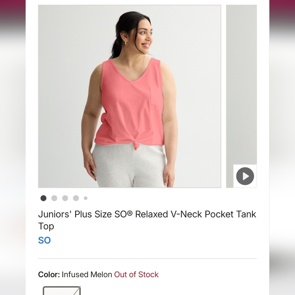 SO Women's Vibrant Coral Tank Top